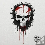 A trash polka composition of the punisher sku… – tattoo sketch (№1751386854_0, 01.07.2025 16:20) — tattoovalue.net