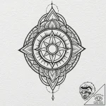 Amulet, ink illustration for tattoo, clean li… – tattoo sketch (№1751387012_0, 01.07.2025 16:23) — tattoovalue.net