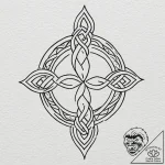 Celtic, tattoo line art, on textured artist p… – tattoo sketch (№1751387408_0, 01.07.2025 16:30) — tattoovalue.net
