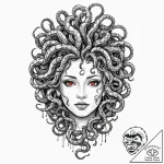 Medusa (full figure, not just the head), tatt… – tattoo sketch (№1751387567_0, 01.07.2025 16:32) — tattoovalue.net