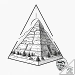 Linework tattoo of the tyrell corporation’s p… – tattoo sketch (№1751387881_0, 01.07.2025 16:38) — tattoovalue.net