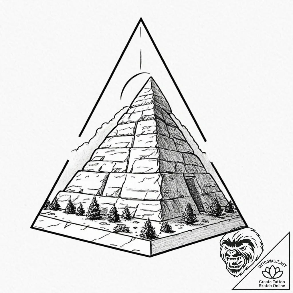 Linework tattoo of the tyrell corporation's p... - tattoo sketch (№1751387881_0, 01.07.2025 16:38) — tattoovalue.net