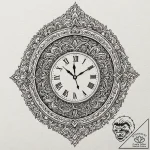 A linework tattoo of the alarm clock from gro… – tattoo sketch (№1751387959_0, 01.07.2025 16:39) — tattoovalue.net