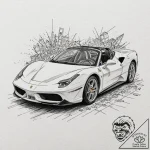 A sketch of the red ferrari from ferris buell… – tattoo sketch (№1751389215_0, 01.07.2025 17:00) — tattoovalue.net