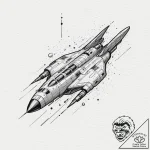Spaceship blueprint, concept art for tattoo,… – tattoo sketch (№1751389607_0, 01.07.2025 17:06) — tattoovalue.net