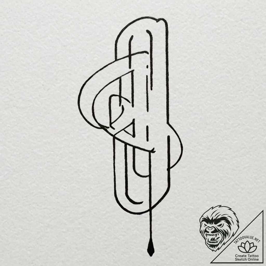 A safety pin, tattoo sketch design, bold outl... - tattoo sketch (№1751389685_0, 01.07.2025 17:08) — tattoovalue.net