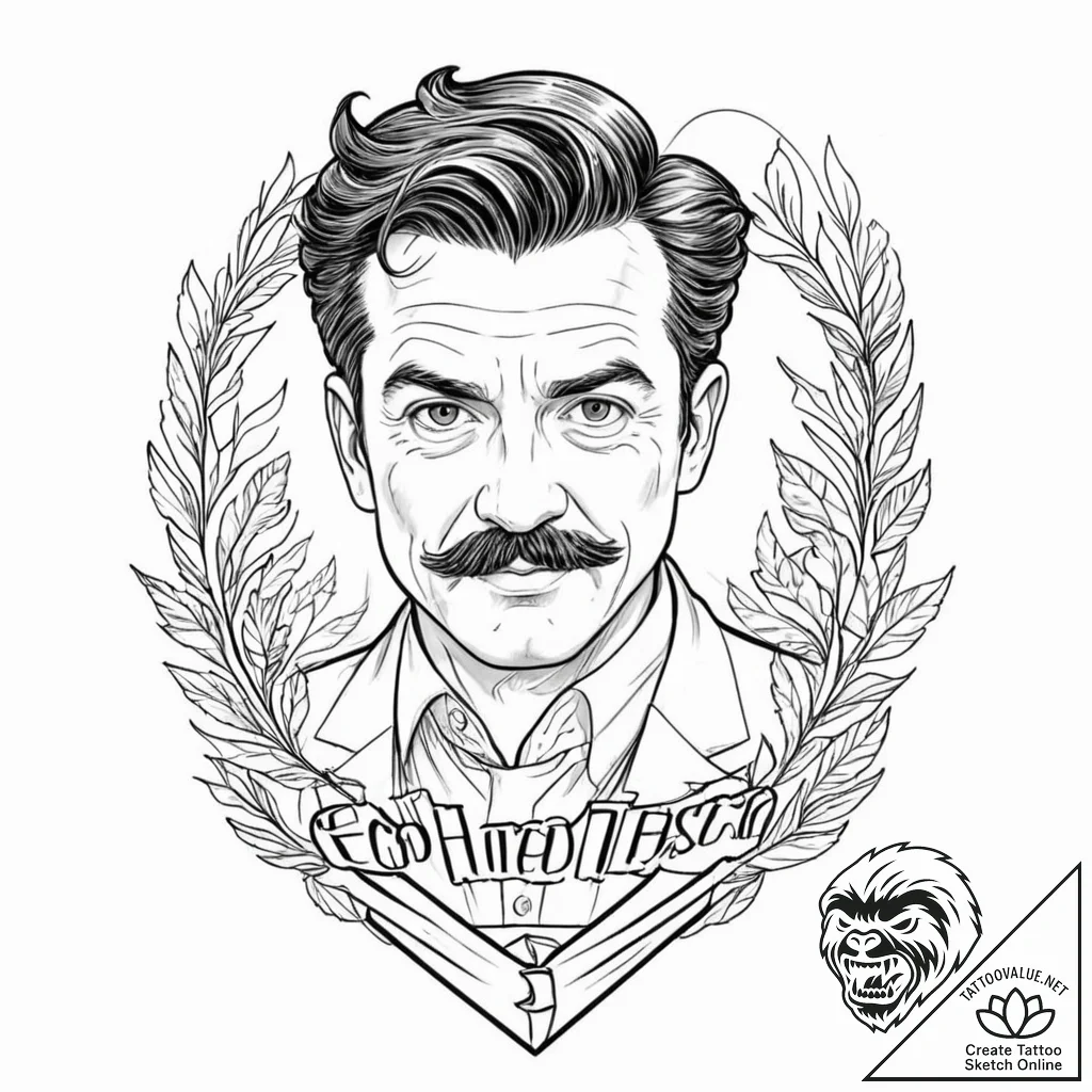 A sketch of roy kent from ted lasso, looking... - tattoo sketch (№1751390316_0, 01.07.2025 17:18) — tattoovalue.net