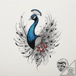 Peacock, ink illustration for tattoo, rough s… – tattoo sketch (№1751390708_0, 01.07.2025 17:25) — tattoovalue.net