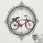 A linework tattoo of the bicycle scene from b… – tattoo sketch (№1751391101_0, 01.07.2025 17:31) — tattoovalue.net