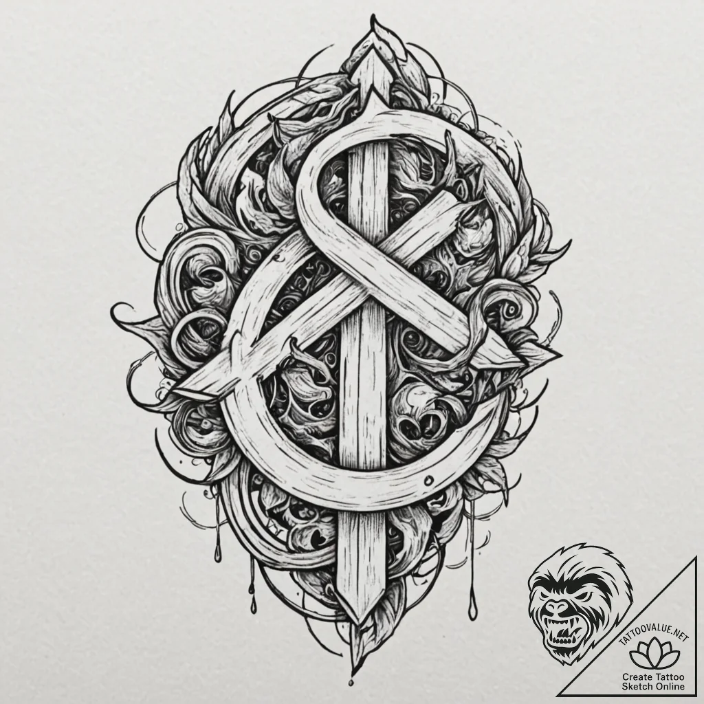 Linework tattoo of the mudhorn signet given t... - tattoo sketch (№1751391261_0, 01.07.2025 17:34) — tattoovalue.net