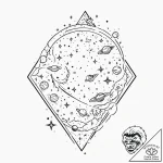 звезды, галактика, вселенная, глубина, космич… – tattoo sketch (№1751391271_0, 01.07.2025 17:34) — tattoovalue.net
