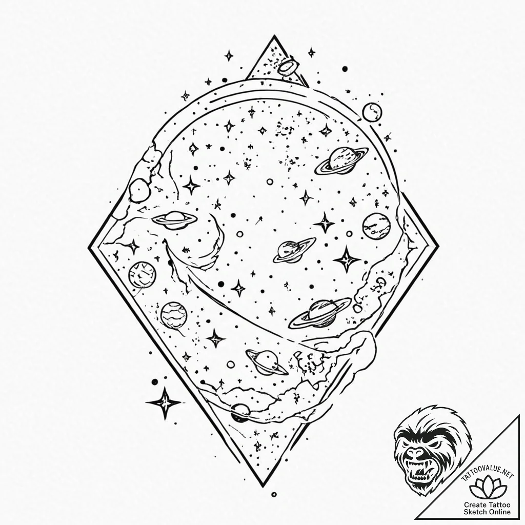 звезды, галактика, вселенная, глубина, космич... - tattoo sketch (№1751391271_0, 01.07.2025 17:34) — tattoovalue.net