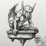 Gargoyle on a ledge (is there, but can be a c… – tattoo sketch (№1751391502_0, 01.07.2025 17:38) — tattoovalue.net