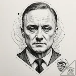 A trash polka portrait of hannibal lecter fro… – tattoo sketch (№1751391975_0, 01.07.2025 17:46) — tattoovalue.net