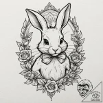 The white rabbit from alice in wonderland, ta… – tattoo sketch (№1751392053_0, 01.07.2025 17:47) — tattoovalue.net