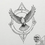 A linework tattoo of the atreides hawk symbol… – tattoo sketch (№1751392132_0, 01.07.2025 17:48) — tattoovalue.net