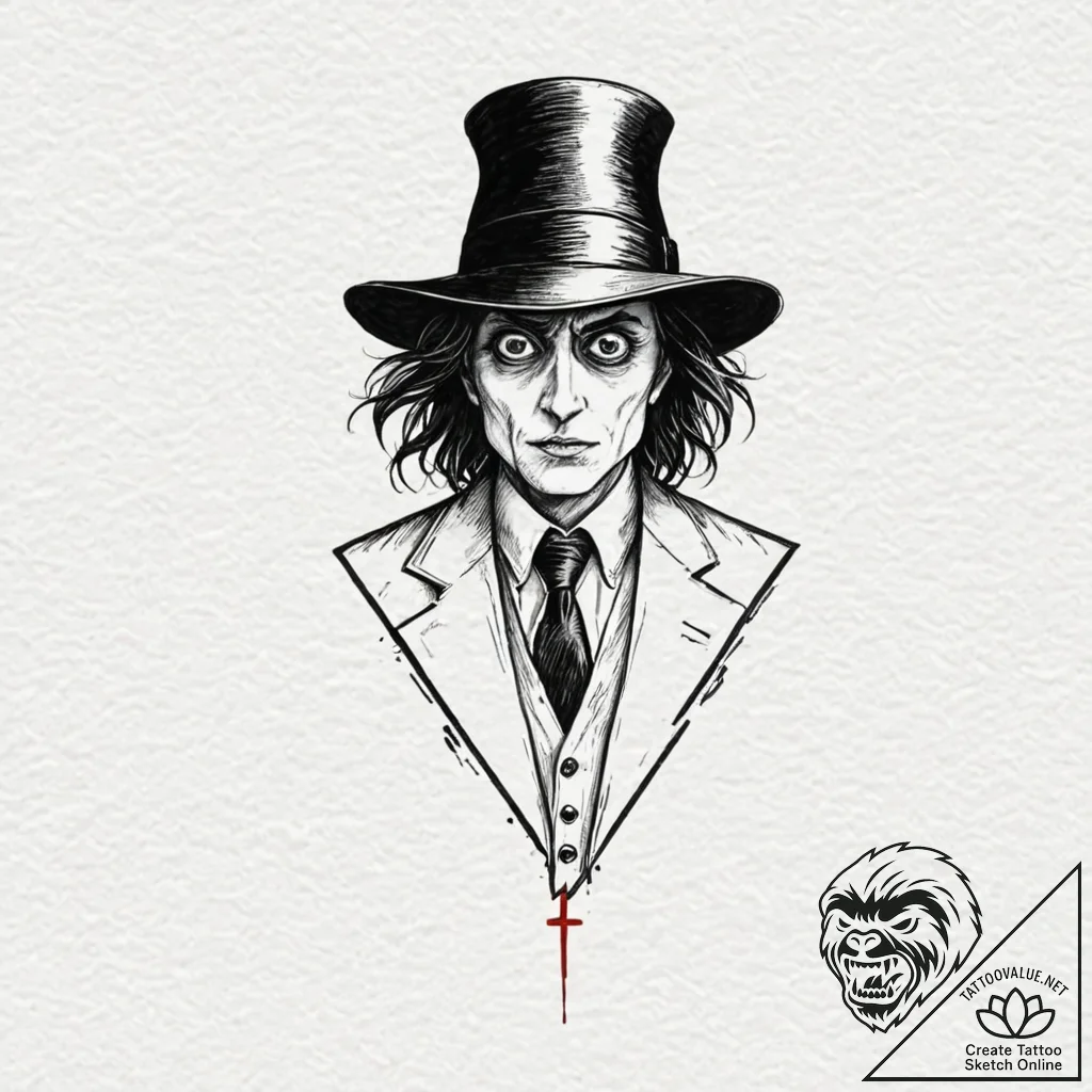 A sketch of the babadook from the pop-up book... - tattoo sketch (№1751392367_0, 01.07.2025 17:52) — tattoovalue.net