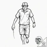 A minimalist tattoo of the “it follows” creat… – tattoo sketch (№1751392524_0, 01.07.2025 17:55) — tattoovalue.net