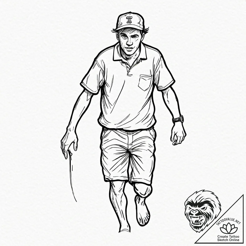 A minimalist tattoo of the "it follows" creat... - tattoo sketch (№1751392524_0, 01.07.2025 17:55) — tattoovalue.net