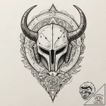 Neo-traditional design of the mythosaur skull… – tattoo sketch (№1751393355_0, 01.07.2025 18:09) — tattoovalue.net