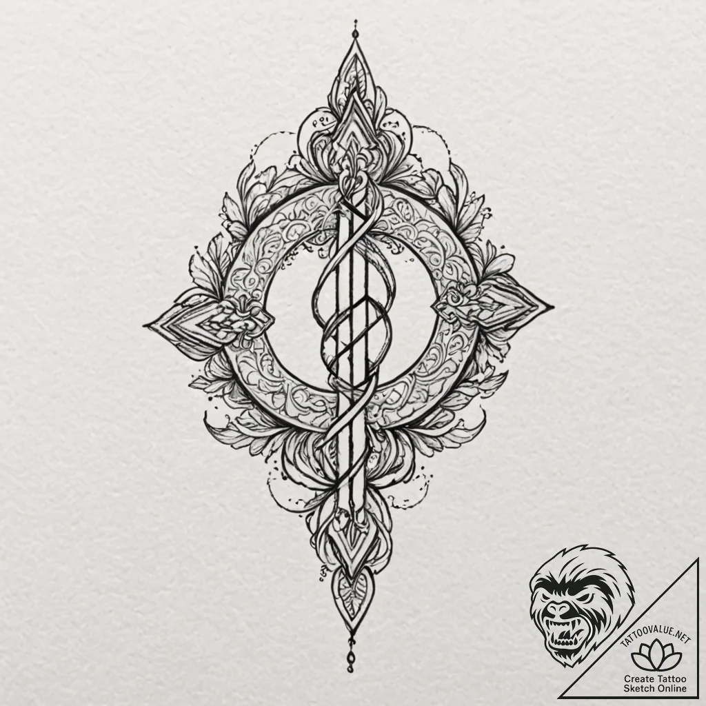 Boomerang, artistic tattoo sketch, black outl... - tattoo sketch (№1751394217_0, 01.07.2025 18:23) — tattoovalue.net