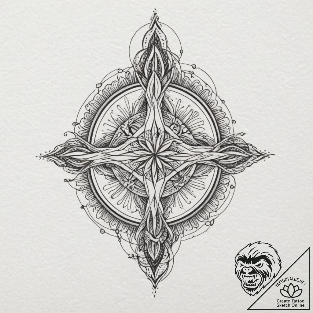 The alchemical symbol for sulfur, tattoo sket... - tattoo sketch (№1751394452_0, 01.07.2025 18:27) — tattoovalue.net