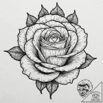 Rose, tattoo drawing outline, on textured art… – tattoo sketch (№1751394764_0, 01.07.2025 18:32) — tattoovalue.net
