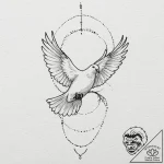 Dove, tattoo line art, masterpiece, best qual… – tattoo sketch (№1751394999_0, 01.07.2025 18:36) — tattoovalue.net