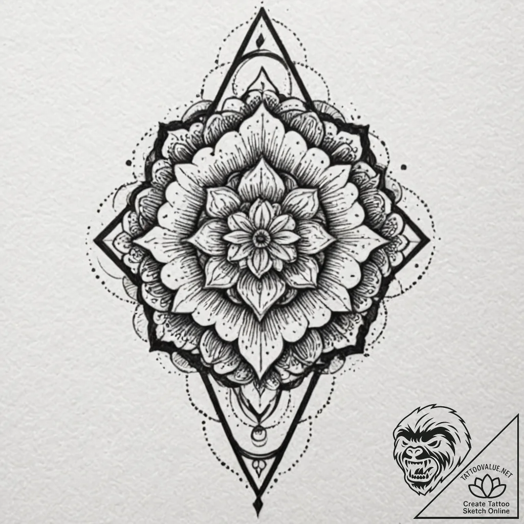 Sacred geometry sleeve, ink illustration for... - tattoo sketch (№1751395545_0, 01.07.2025 18:45) — tattoovalue.net