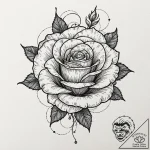 Black rose, tattoo sketch design, highly deta… – tattoo sketch (№1751395703_0, 01.07.2025 18:48) — tattoovalue.net
