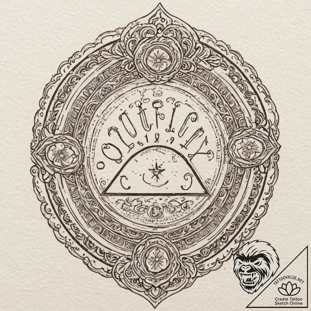 A linework design of a ouija board planchette... - tattoo sketch (№1751395862_0, 01.07.2025 18:51) — tattoovalue.net