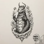 A sketch of a dalek, with the “exterminate!”… – tattoo sketch (№1751396097_0, 01.07.2025 18:54) — tattoovalue.net