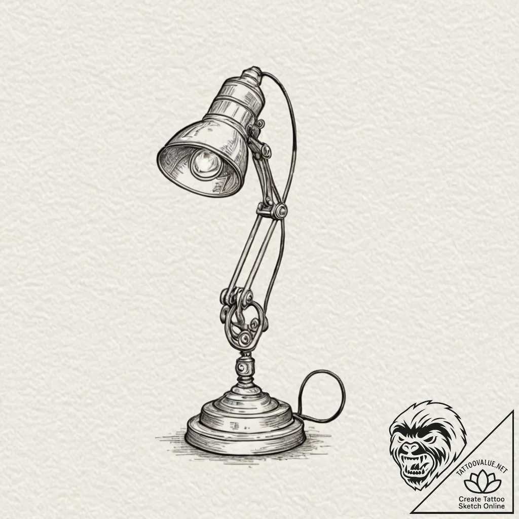 A minimalist tattoo of the pixar lamp,, tatto... - tattoo sketch (№1751396489_0, 01.07.2025 19:01) — tattoovalue.net