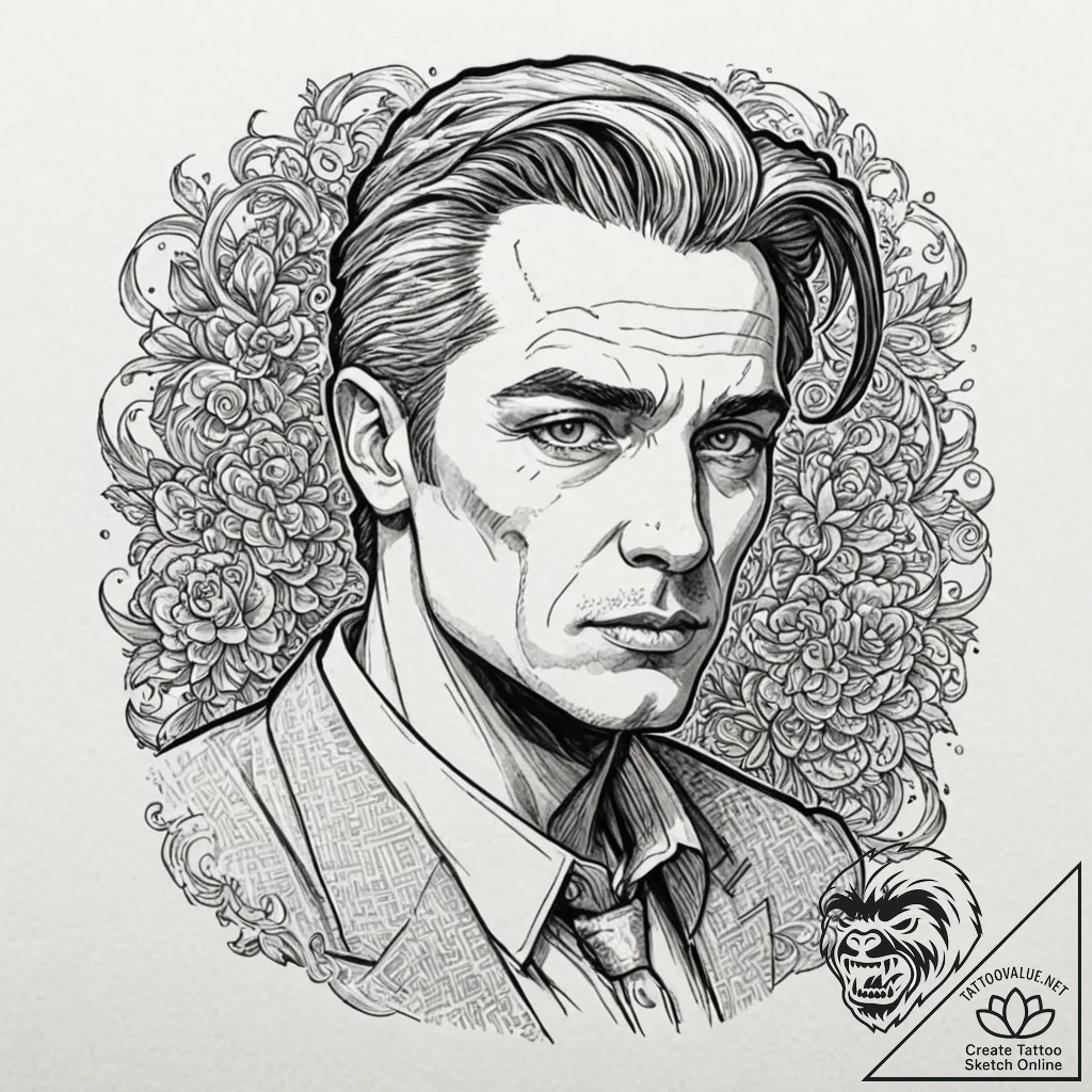 A graphic novel style portrait of marv from s... - tattoo sketch (№1751396646_0, 01.07.2025 19:04) — tattoovalue.net