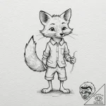 A minimalist tattoo of the fox from fantastic… – tattoo sketch (№1751396724_0, 01.07.2025 19:05) — tattoovalue.net