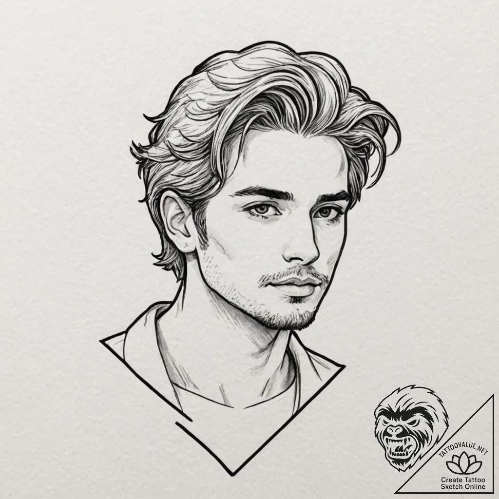 A sketch of the main character from memento,... - tattoo sketch (№1751396881_0, 01.07.2025 19:08) — tattoovalue.net