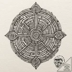 A linework tattoo of the maze symbol from wes… – tattoo sketch (№1751397353_0, 01.07.2025 19:15) — tattoovalue.net