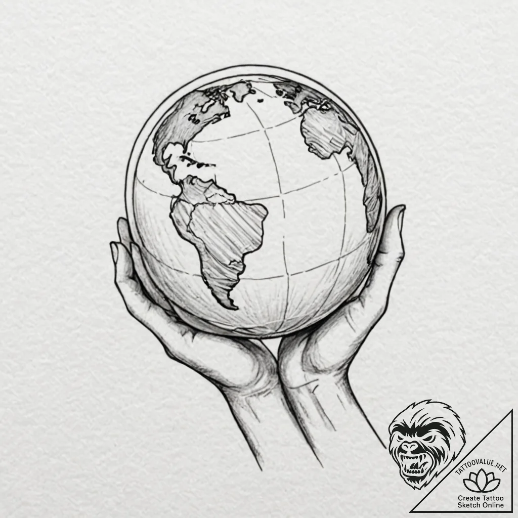 Atlas holding the globe, concept art for tatt... - tattoo sketch (№1751397748_0, 01.07.2025 19:22) — tattoovalue.net