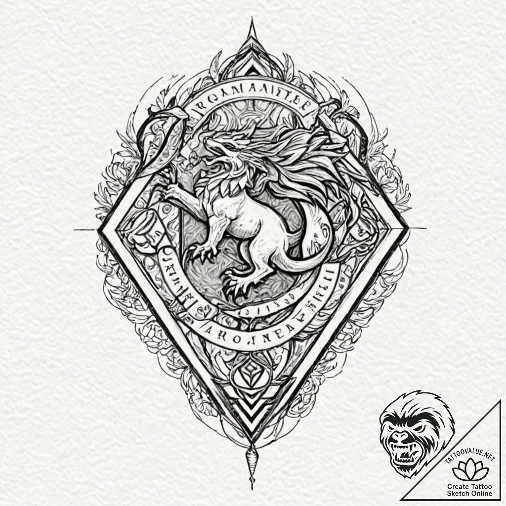 A linework tattoo design of the sigils of the... - tattoo sketch (№1751398296_0, 01.07.2025 19:31) — tattoovalue.net