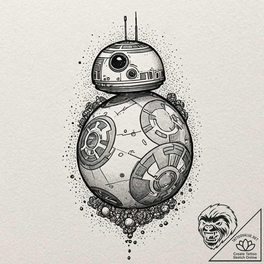 39. a tattoo flash sheet of star wars droids:... - tattoo sketch (№1751399312_0, 01.07.2025 19:48) — tattoovalue.net