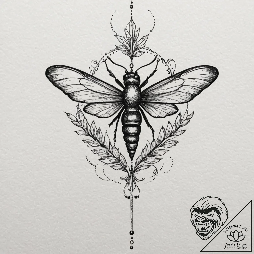 A linework tattoo of the firefly symbol from... - tattoo sketch (№1751399391_0, 01.07.2025 19:49) — tattoovalue.net