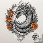 A watercolor tattoo of a dragon (drogon) brea… – tattoo sketch (№1751399470_0, 01.07.2025 19:51) — tattoovalue.net