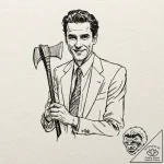 A neo-traditional portrait of patrick bateman… – tattoo sketch (№1751399707_0, 01.07.2025 19:55) — tattoovalue.net