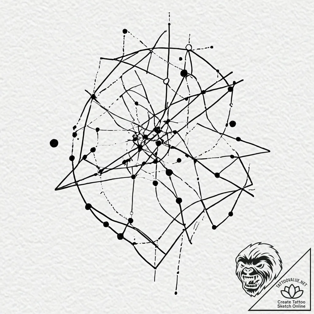 Constellation map (specific one like orion),... - tattoo sketch (№1751400494_0, 01.07.2025 20:08) — tattoovalue.net