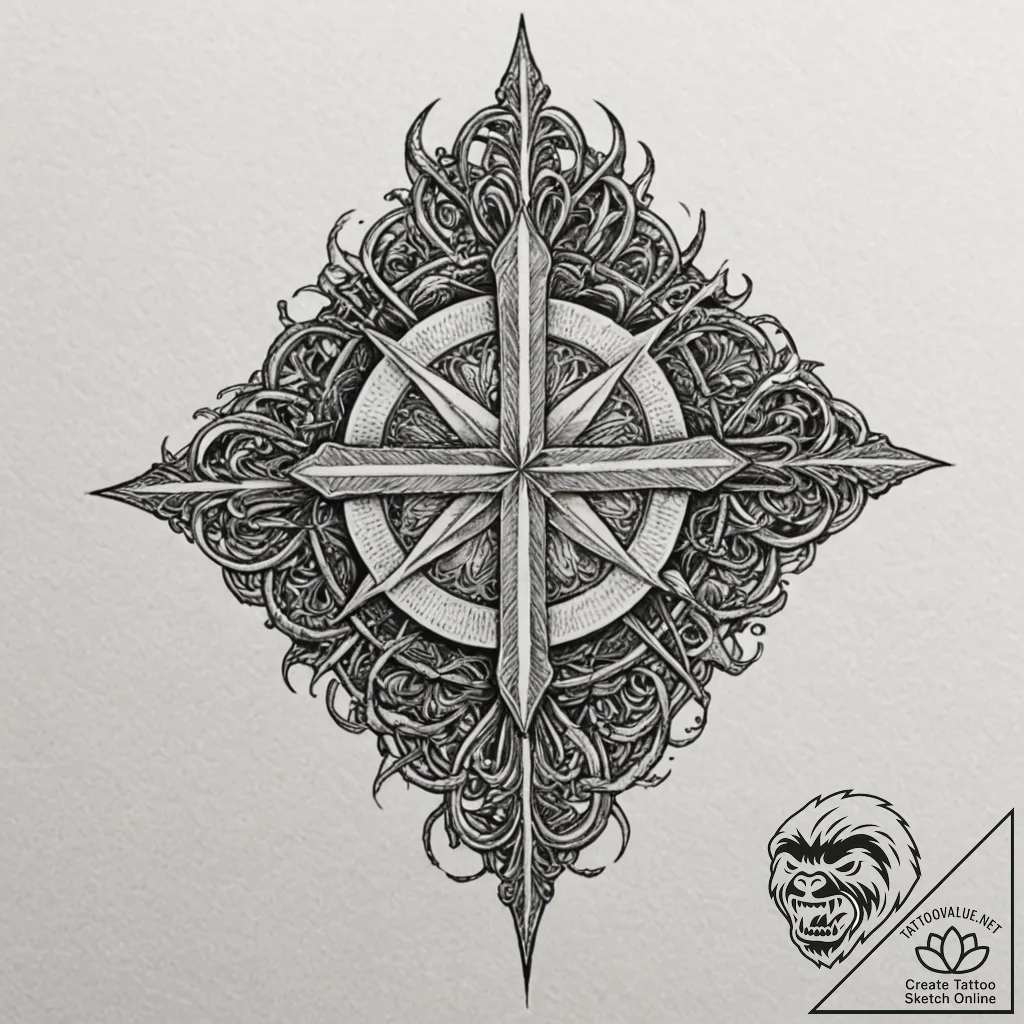 A linework tattoo of eddie munson's "hellfire... - tattoo sketch (№1751400967_0, 01.07.2025 20:16) — tattoovalue.net