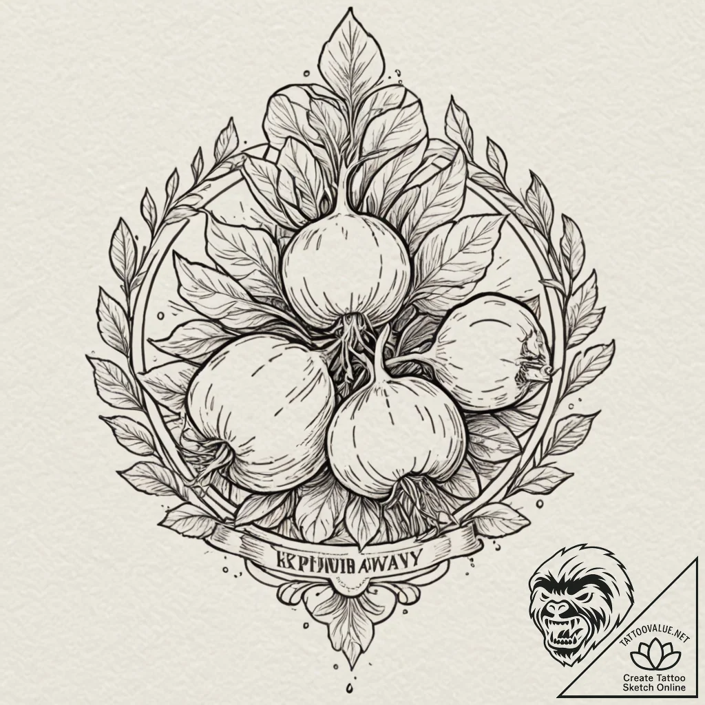 A sketch of the radish spirit from spirited a... - tattoo sketch (№1751401359_0, 01.07.2025 20:22) — tattoovalue.net