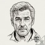 Graphic novel style portrait of a grizzled, o… – tattoo sketch (№1751402067_0, 01.07.2025 20:34) — tattoovalue.net