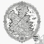 A linework tattoo of the map of westeros., in… – tattoo sketch (№1751402302_0, 01.07.2025 20:38) — tattoovalue.net