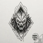 118. a linework design of the predator’s tria… – tattoo sketch (№1751403323_0, 01.07.2025 20:55) — tattoovalue.net