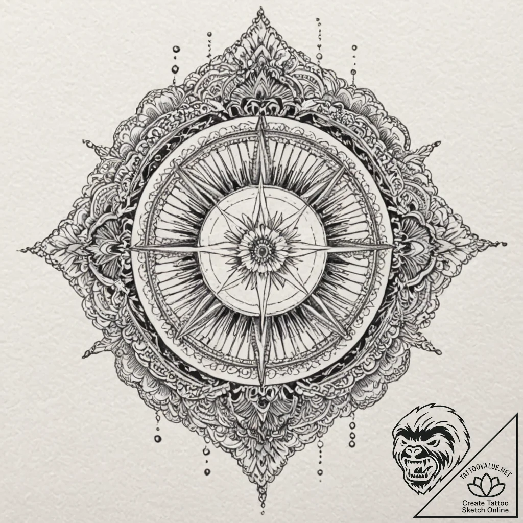 Sea, ink illustration for tattoo, highly deta... - tattoo sketch (№1751403402_0, 01.07.2025 20:56) — tattoovalue.net